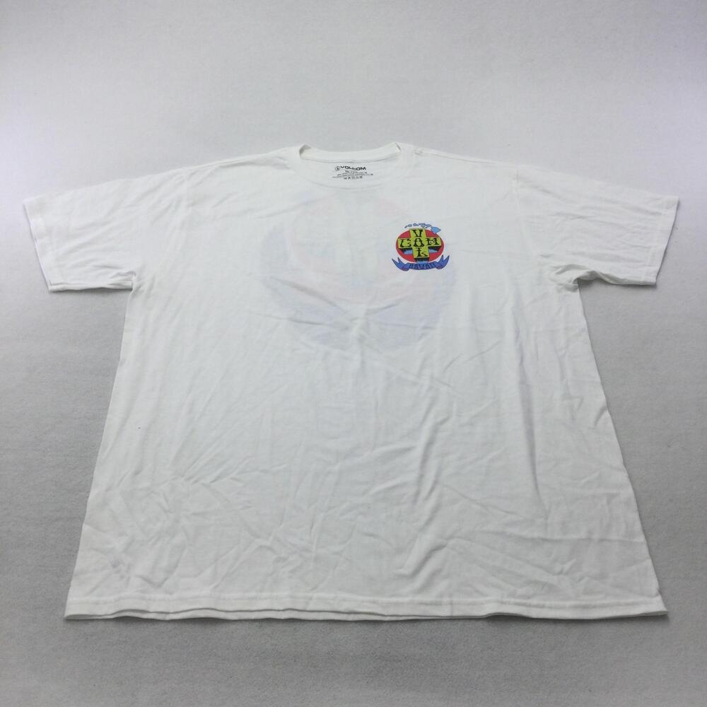 Volcom Shirt Mens 2XL White Hawaii Cross Wings Graphic Logo Surf Skate Tee